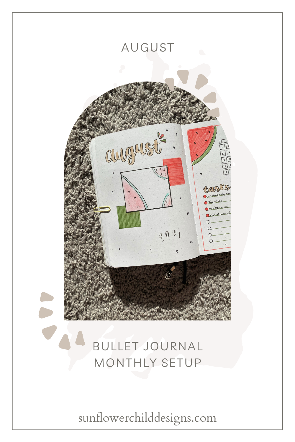 Witchy Bullet Journal Ideas - August Bullet Journal Ideas - Mushrooms —  Sunflower Child Designs