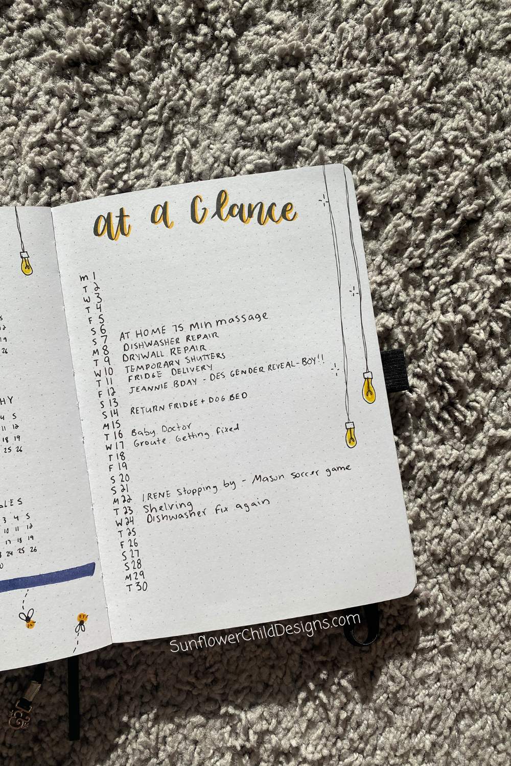 Month at a Glace Bullet Journal