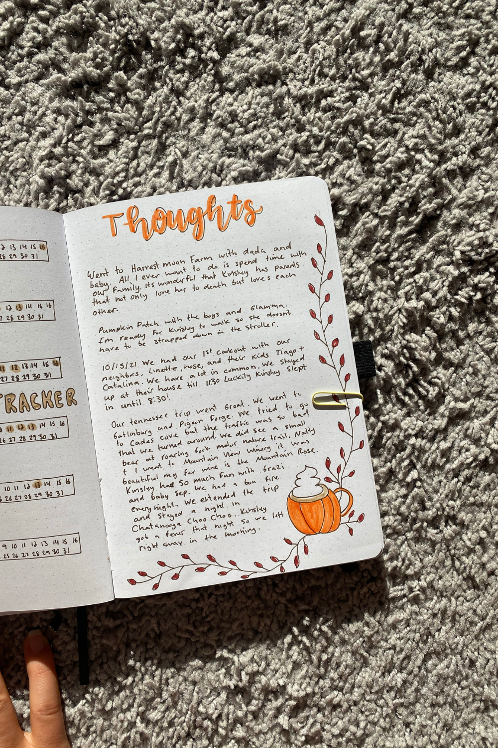 October Thoughts Page / Brain Dump 