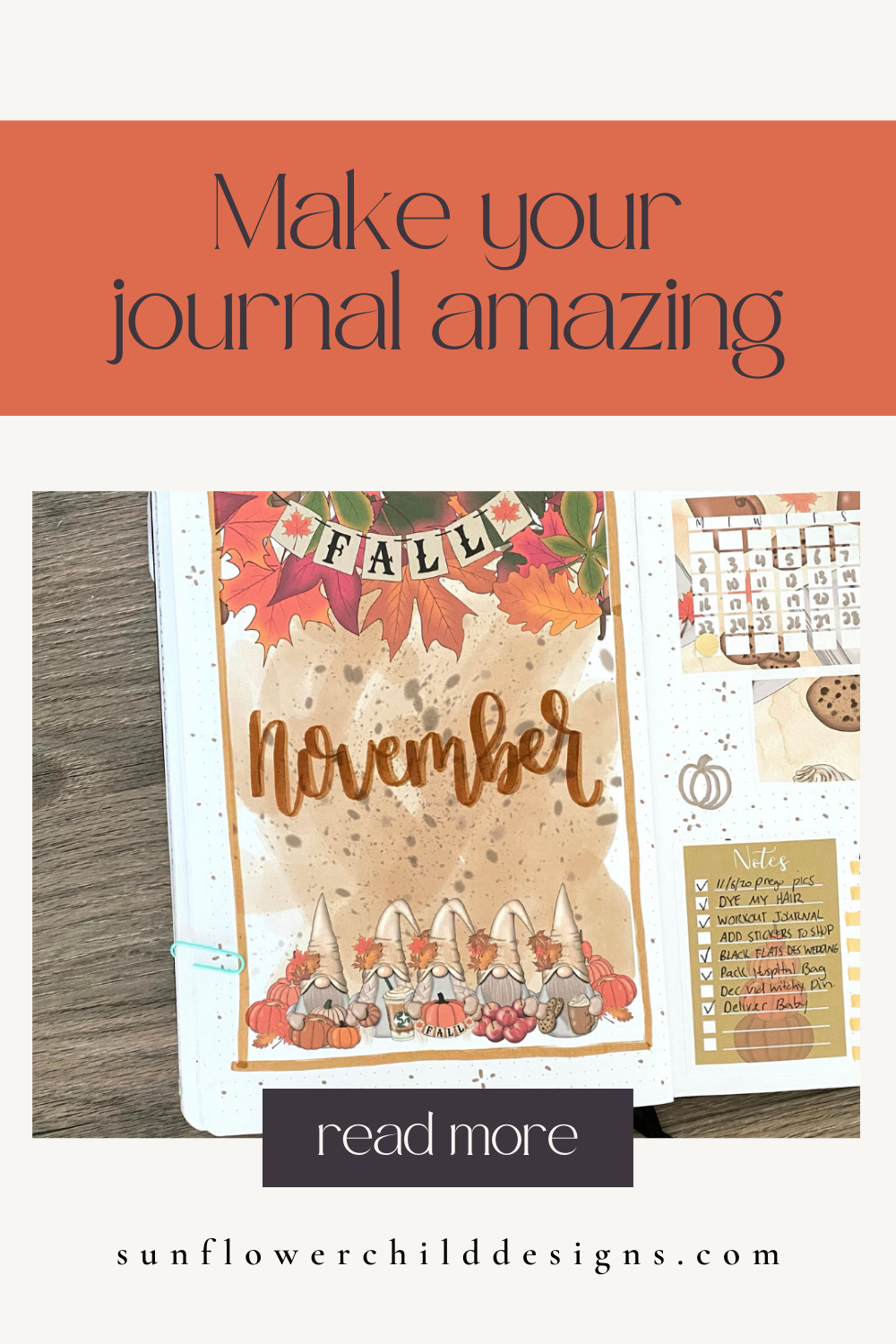 November Bullet Journal Ideas Using Printable Planner Stickers