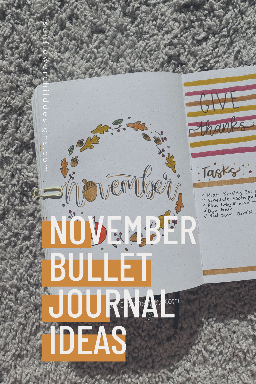 November Bullet Journal Ideas - Bullet Journal Leaves — Sunflower Child  Designs