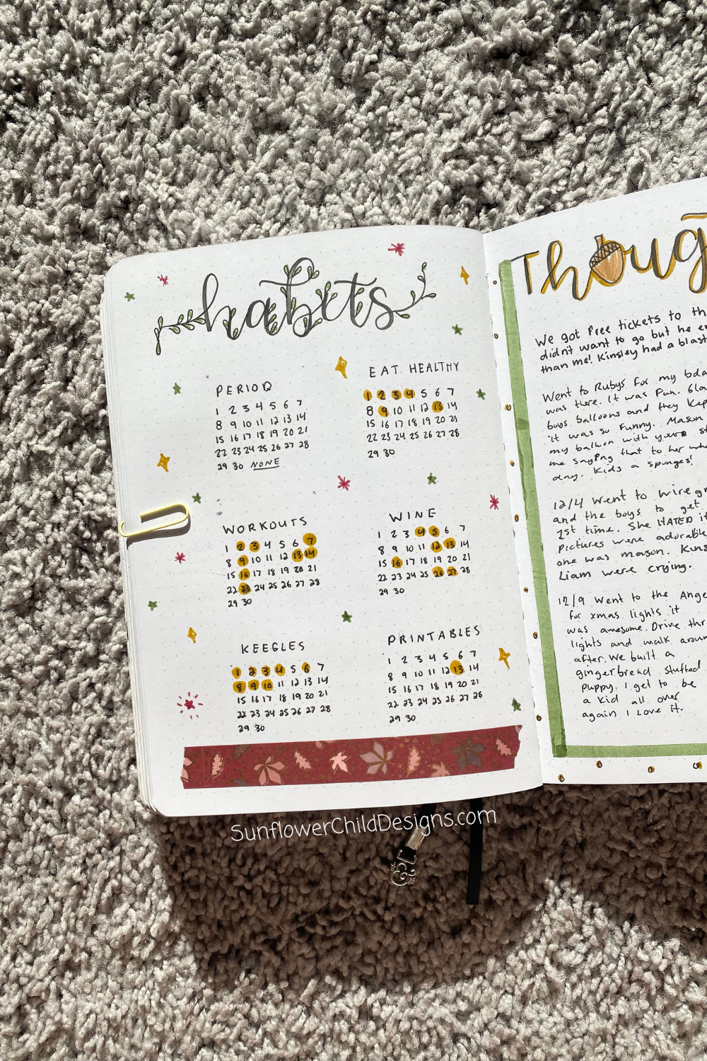 November Bullet Journal Ideas Habit Tracker