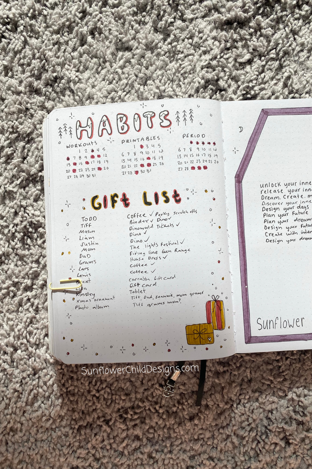 December Habit Tracker and Gift List