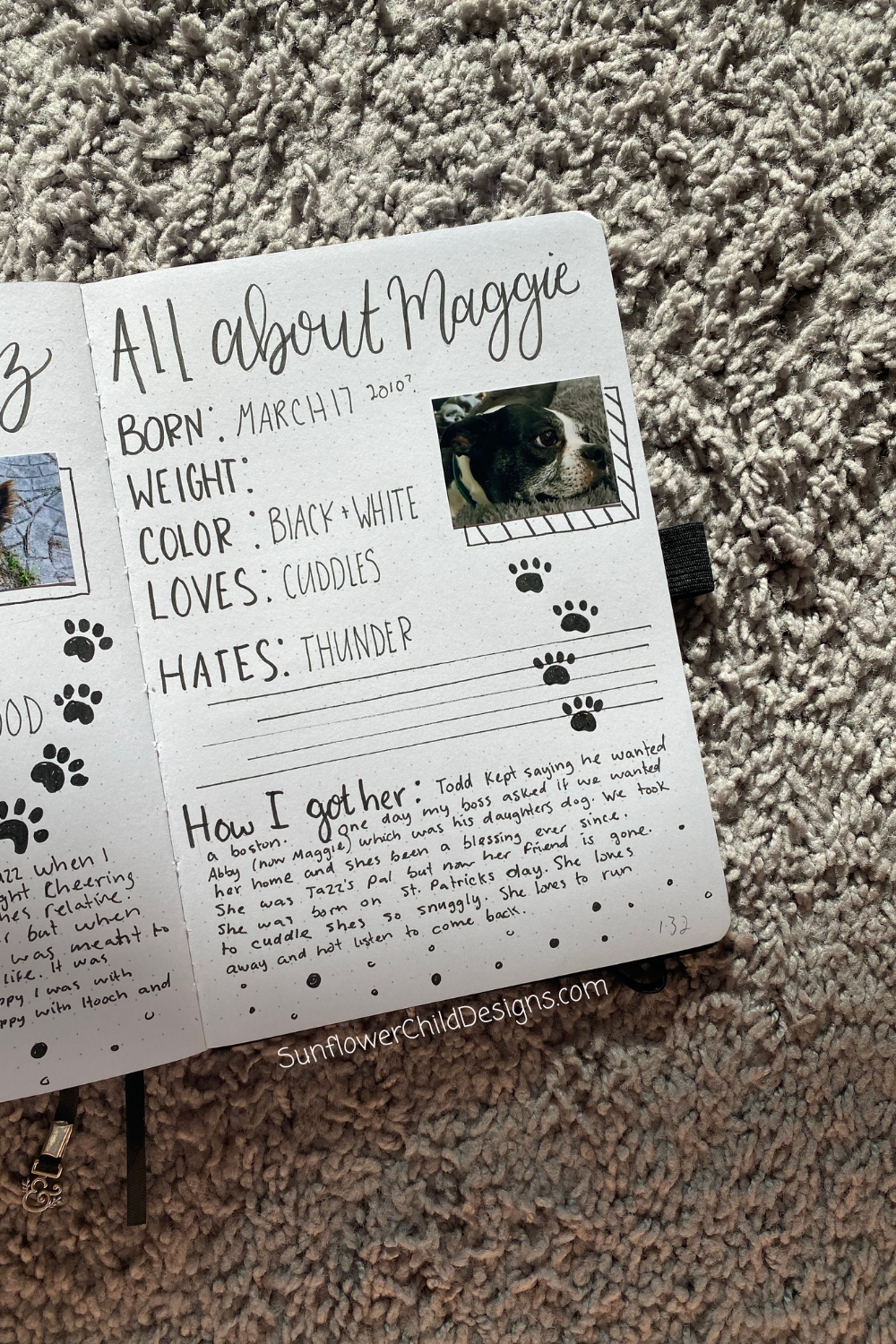 Dog Bullet Journal All About Maggie