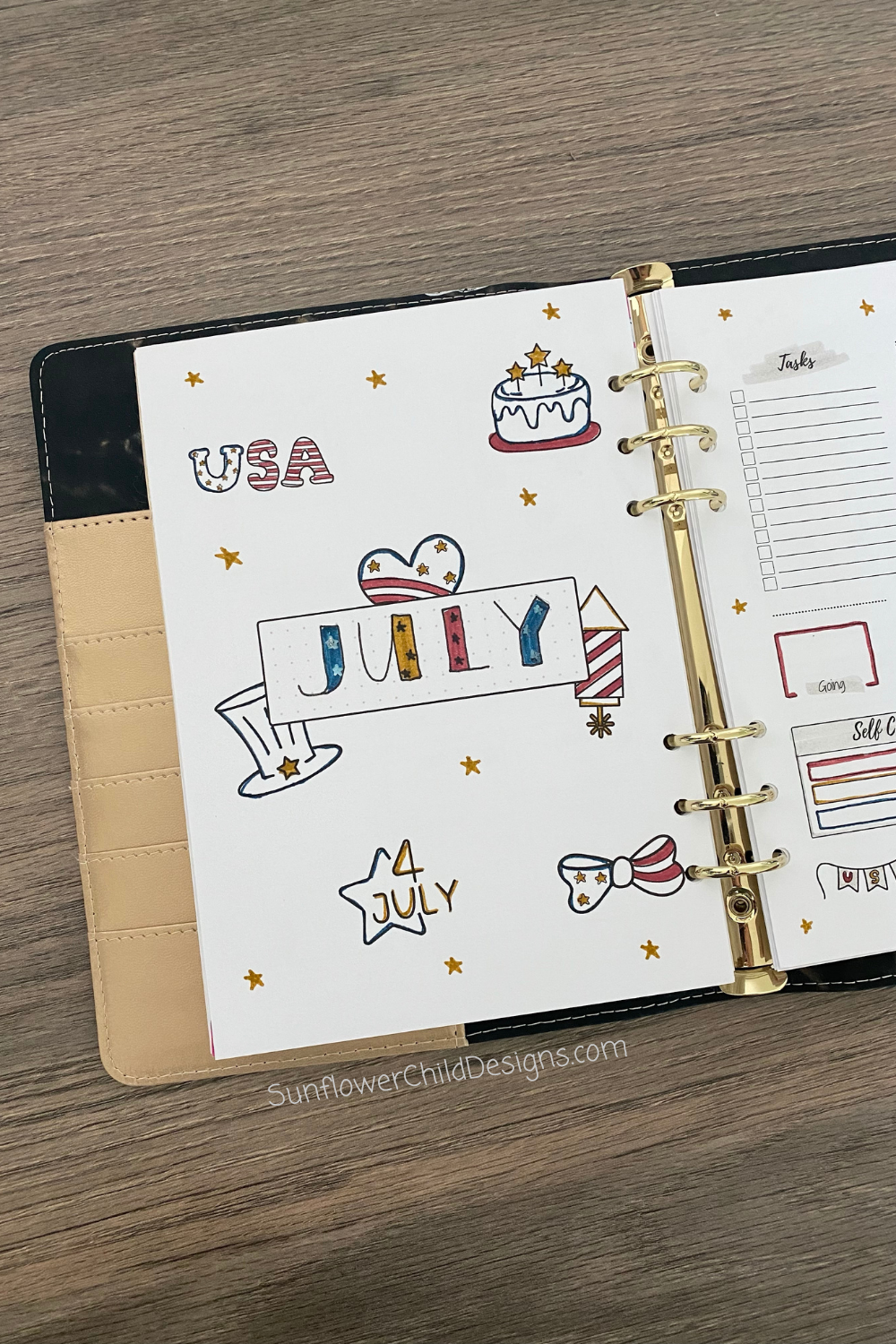 July Bullet Journal Cover Page