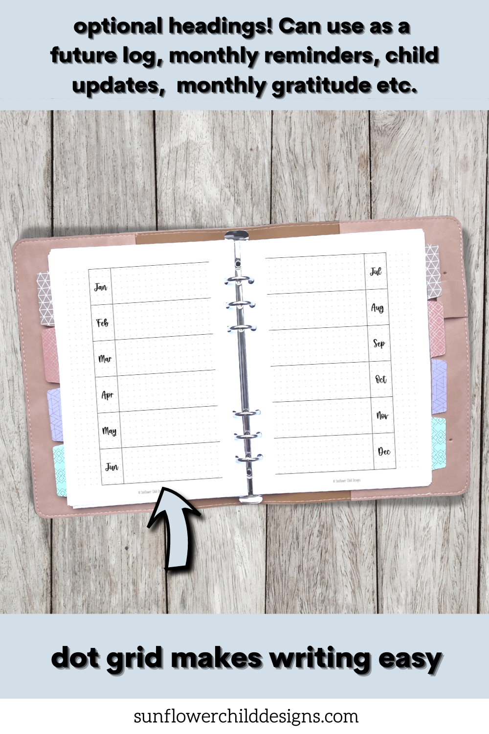 Monthly Recap Bullet Journal Printable Pages - dot grid - Headings Optional  — Sunflower Child Designs
