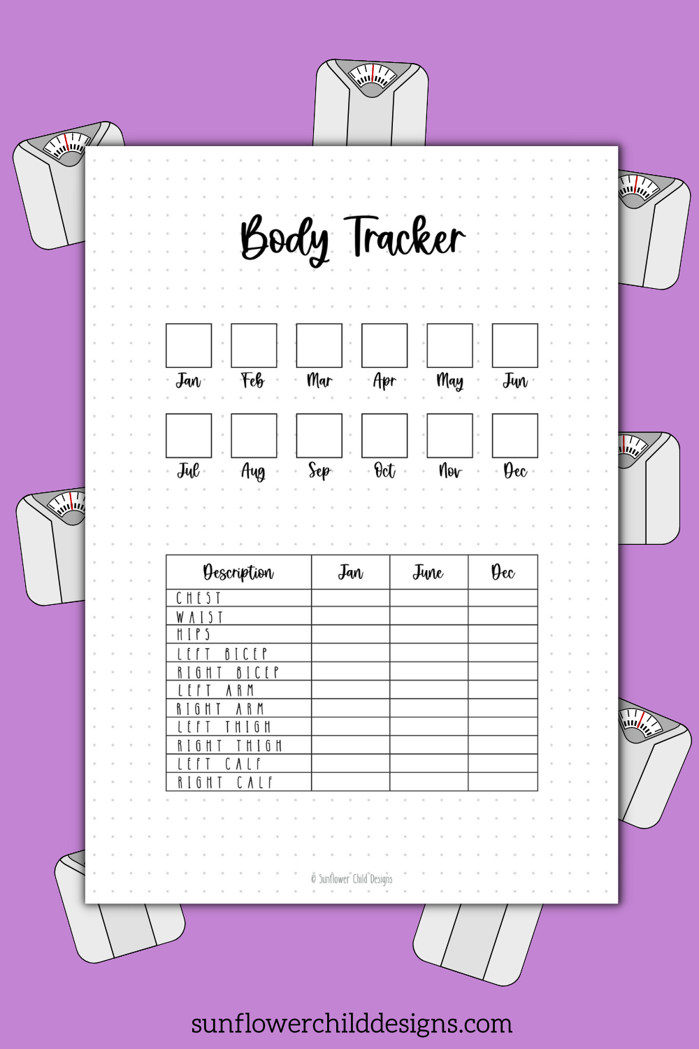 body-measurement-tracker-printable-sunflower-child-designs for Body Measurement Tracker Free Printable Body Measurement Tracker Printable — Sunflower Child Designs for Body Measurement Tracker Free Printable
