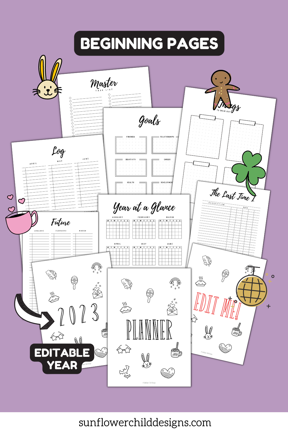 Monthly Recap Bullet Journal Printable Pages - dot grid - Headings Optional  — Sunflower Child Designs