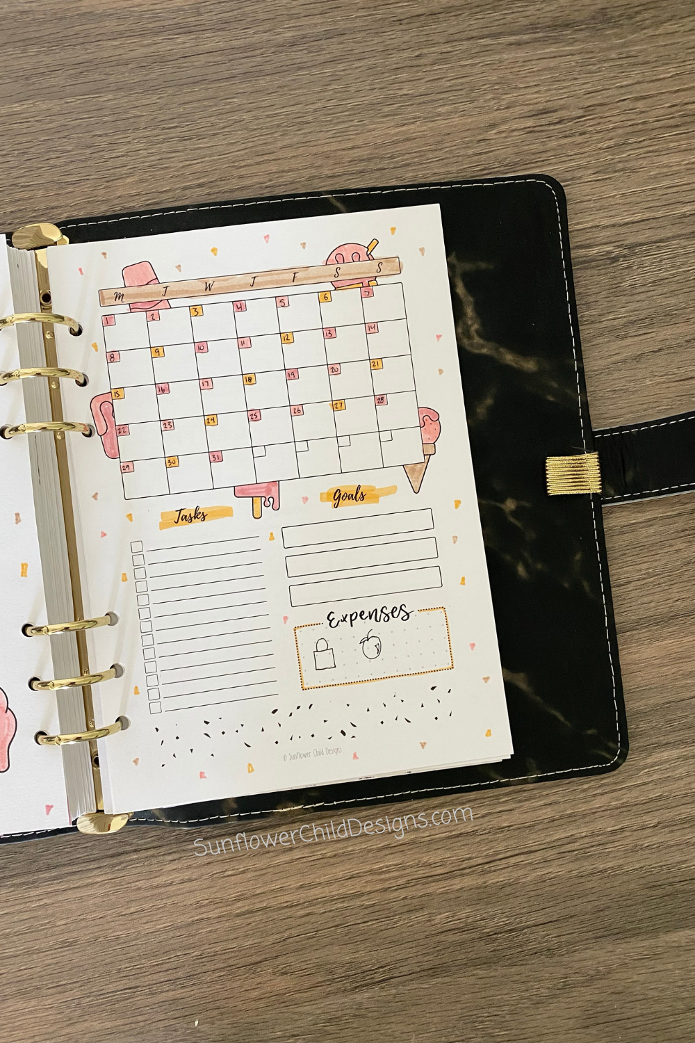 1 Page Calendar Printable Planner Page