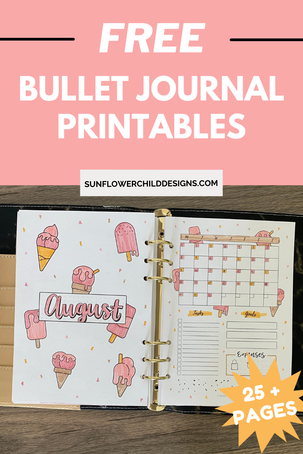 Free Bullet Journal Printables 25+ Pages with Doodles — Sunflower