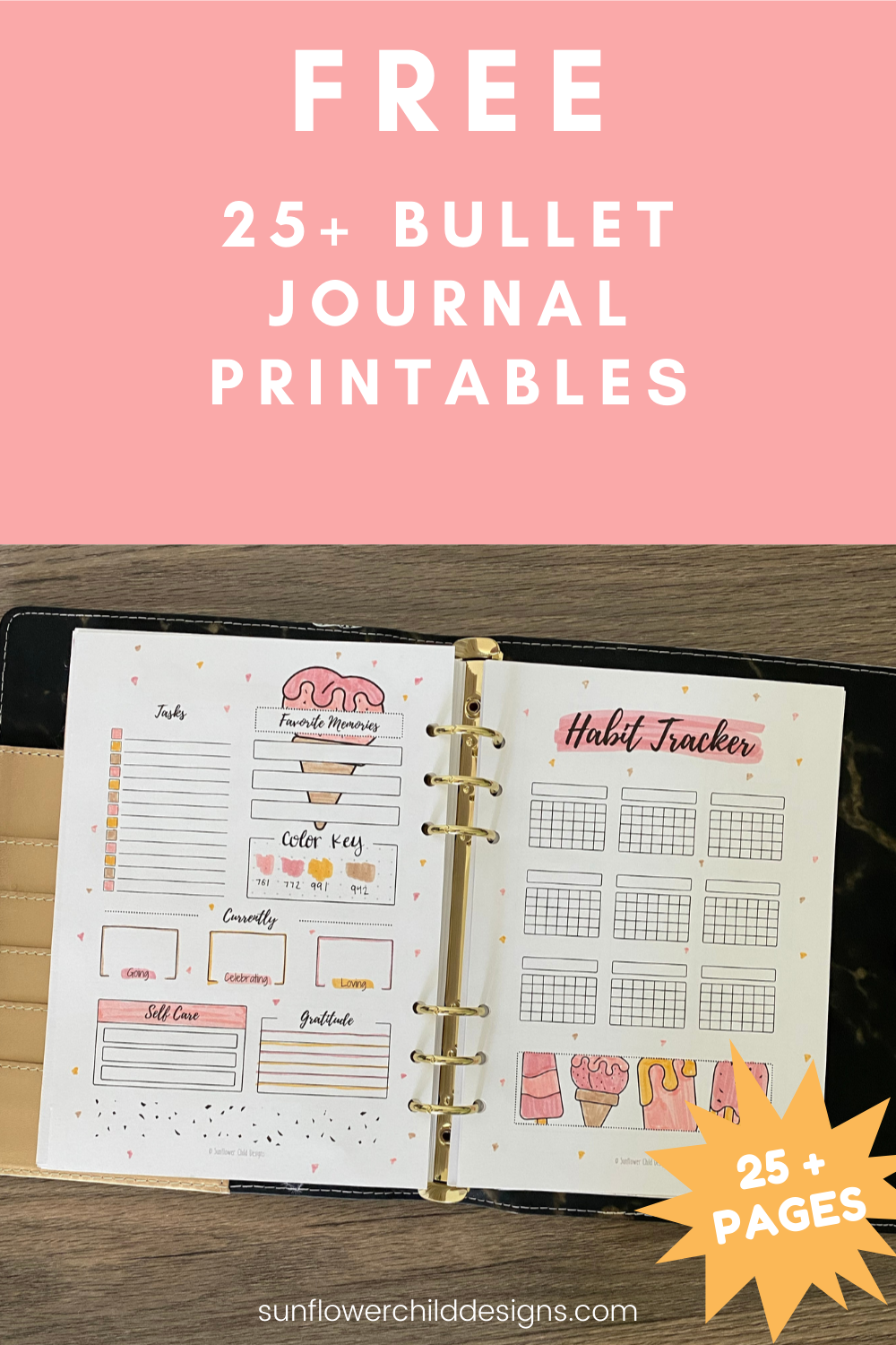 Spiraldex PRINTABLE PDF Planner Bujo Pages Made for 6-ring 