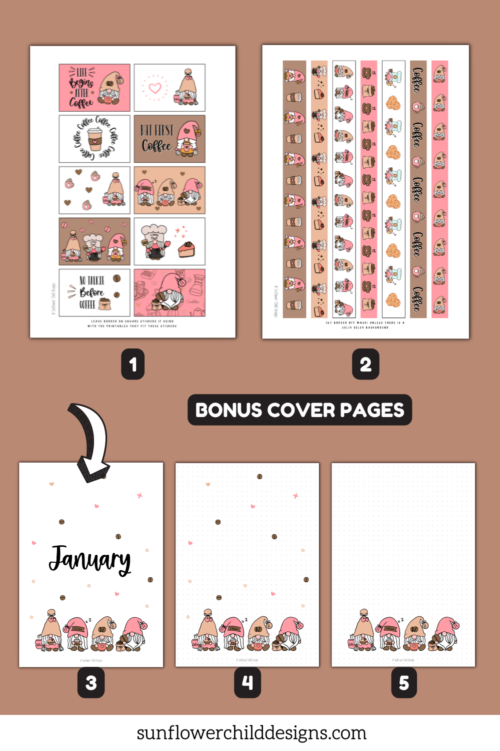 Plants Washi Free Printable Stickers — Sunflower Child Designs