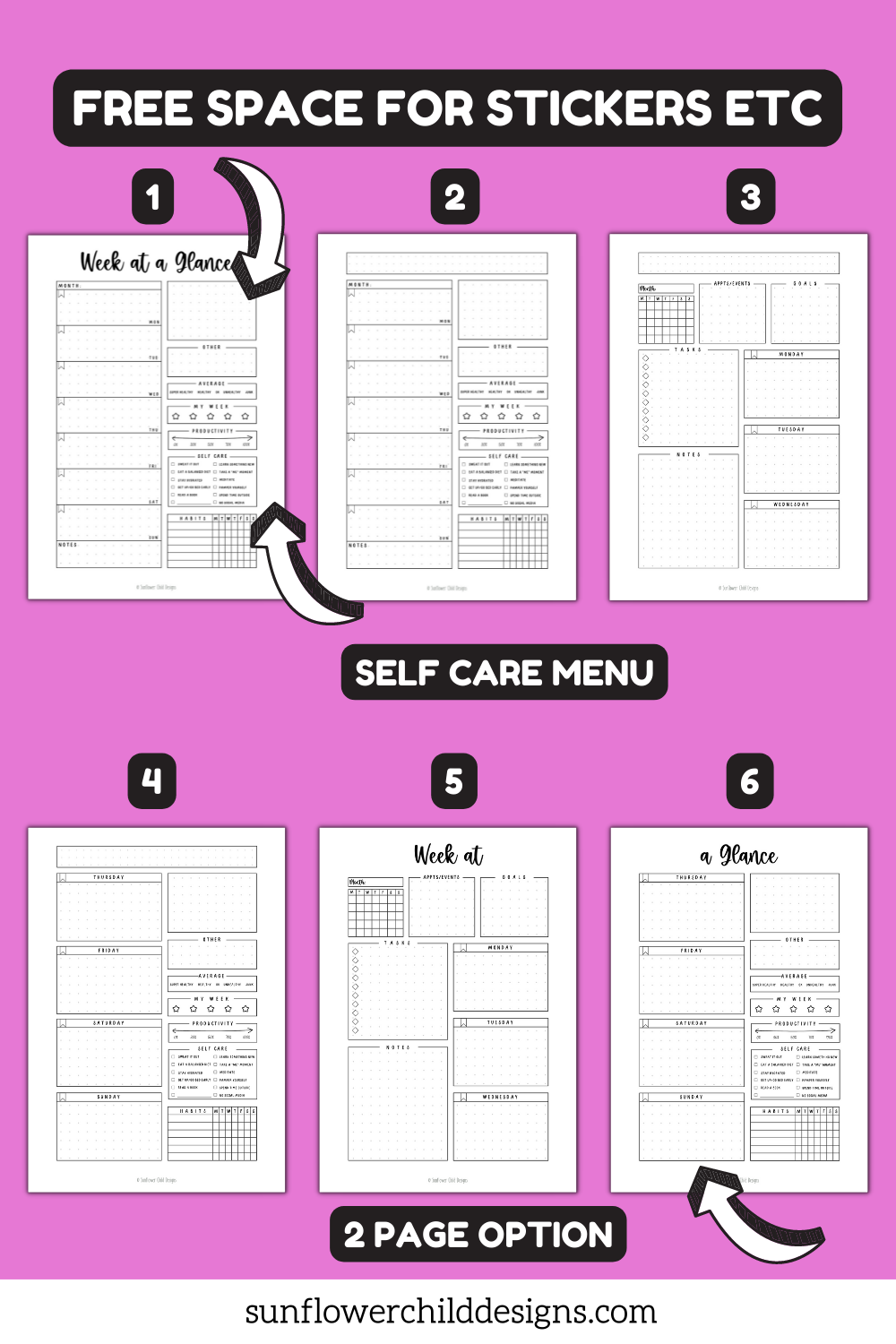 Self Care Daily Planner - Printable Planner Pages Minimalist Edition ...