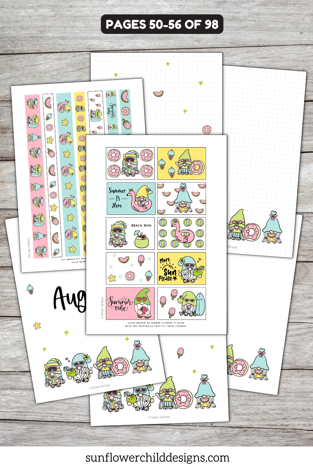 Birthday Gnome Clipart Printable Stickers for Digital Planners