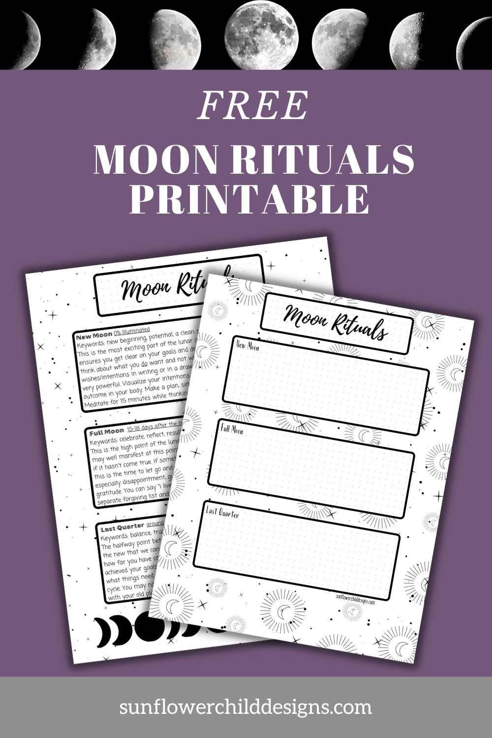 Moon Rituals Free Printable! — Sunflower Child Designs