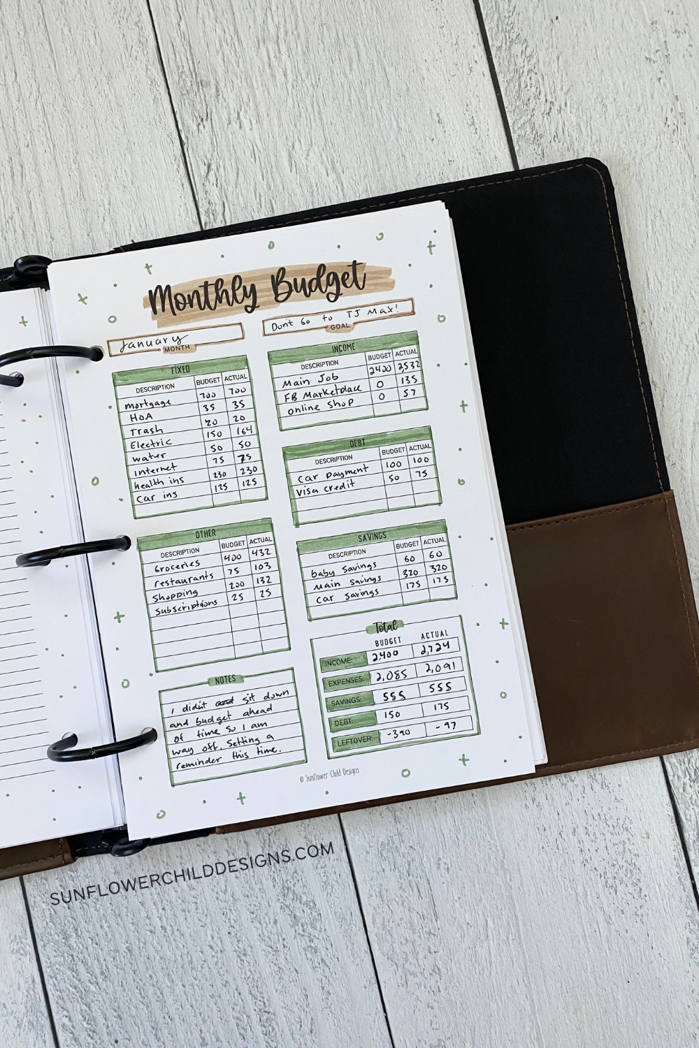 September Monthly Budget Planner