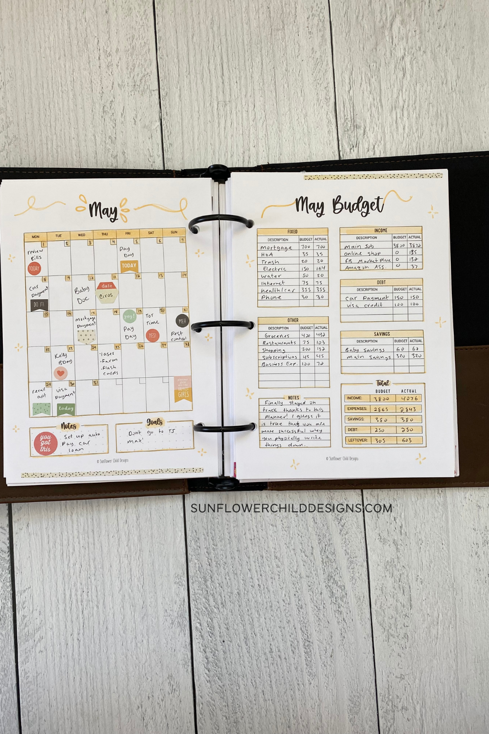Finance Planner Pages