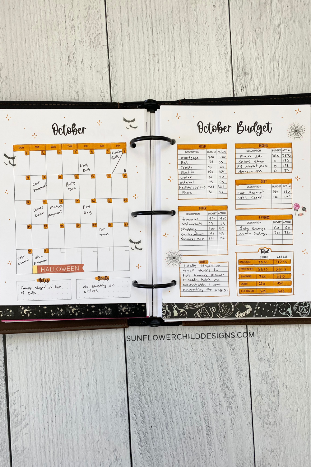 Finance Planner Pages