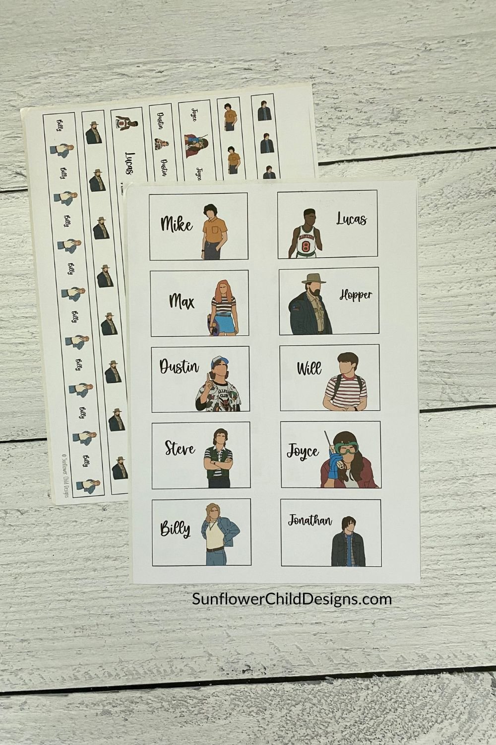 Stranger Things Character Stickers