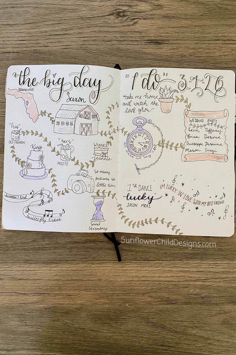 Wedding Bullet Journal Page