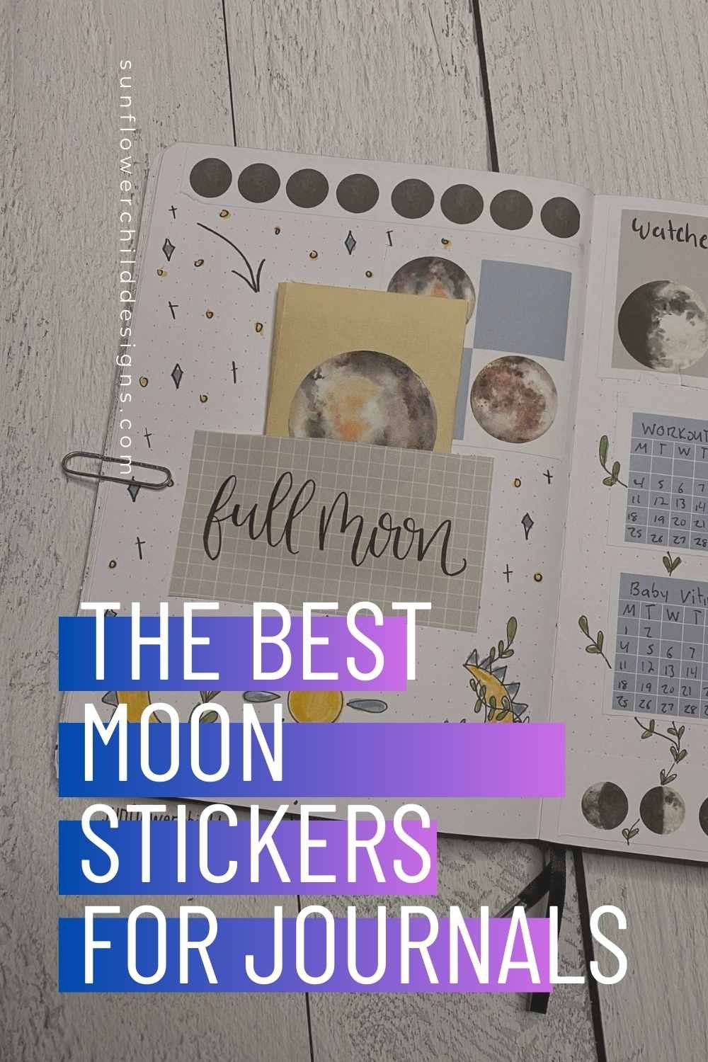 moon stickers on mini envelope