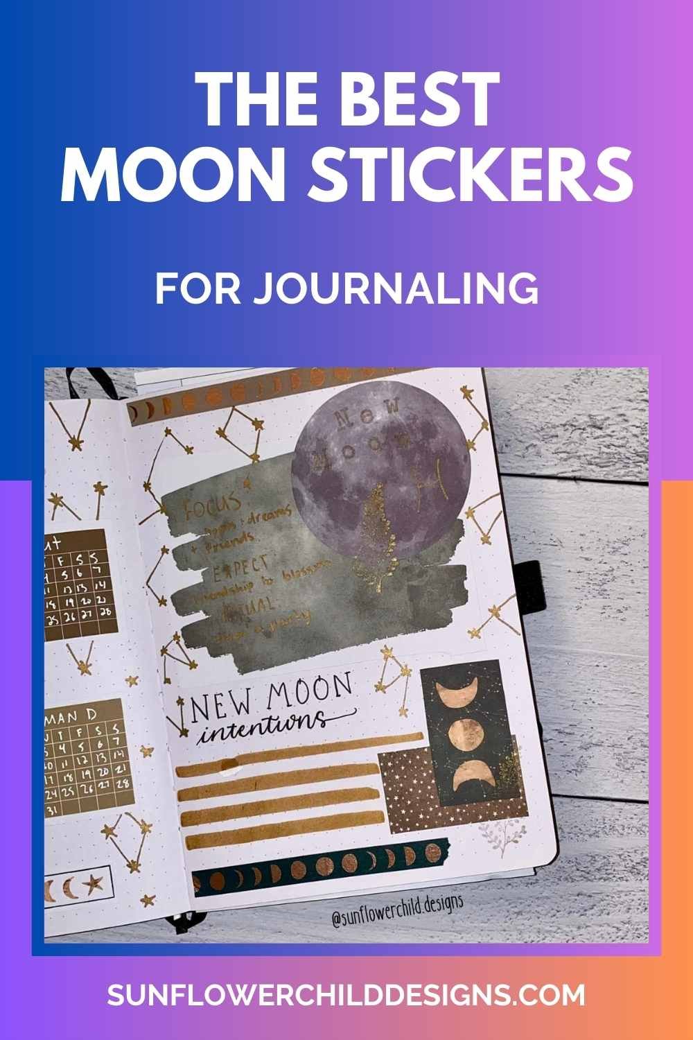 moon stickers with new moon intentions