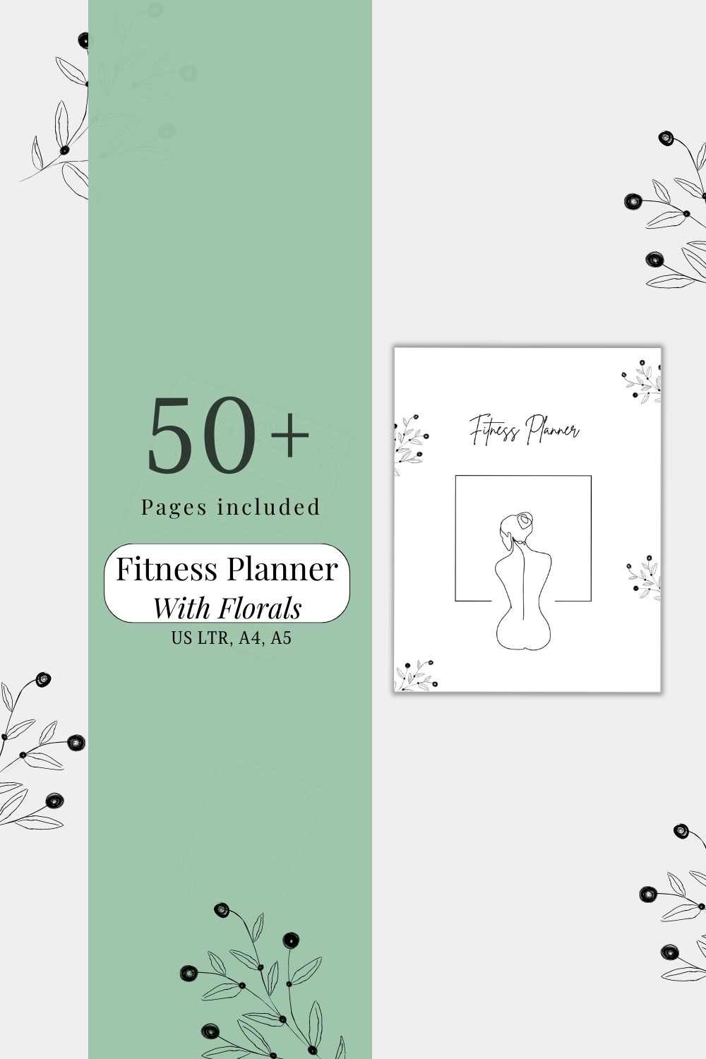 Fitness Planner with Pretty Florals