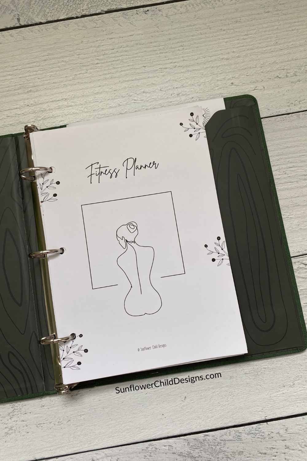 Fitness Planner with Florals Cover Page