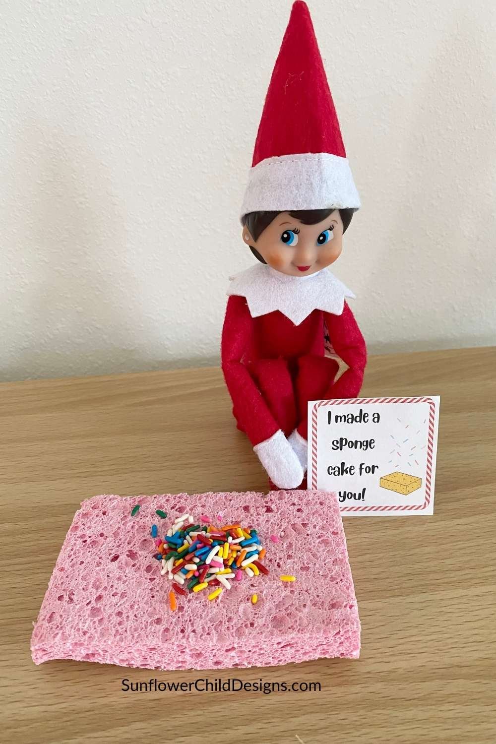 Elf on the Shelf makes a sponge cake