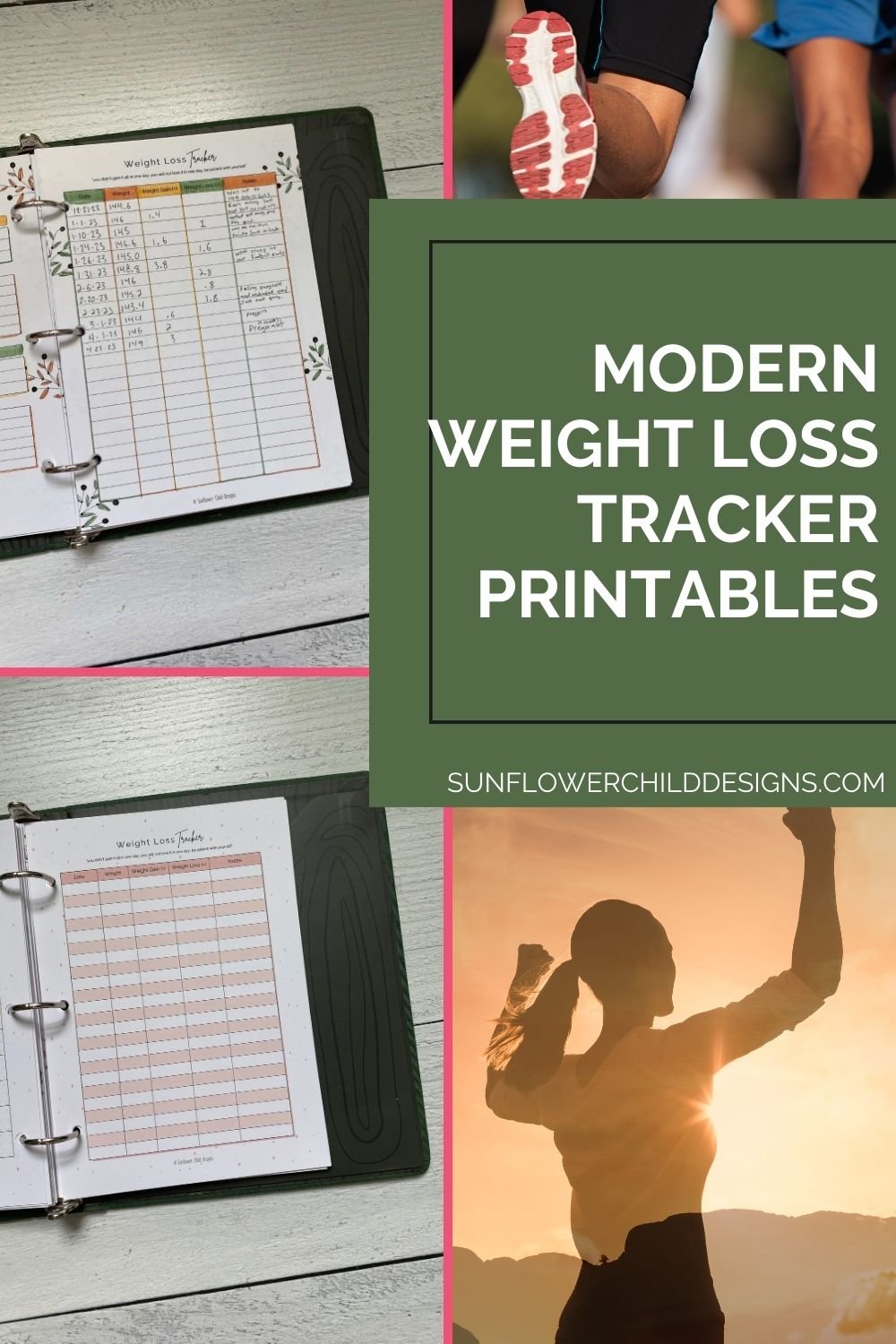 "Kickstart Your Slim-Down Journey with Our Stylish Modern Weight Loss Tracker Printable!"