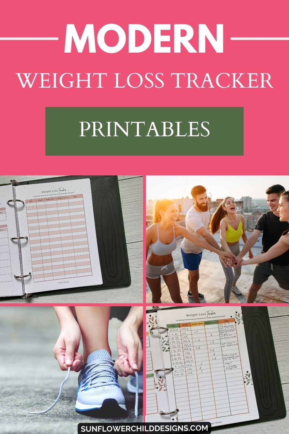 Kickstart Your Slim-Down Journey with Our Stylish Modern Weight Loss Tracker Printable!