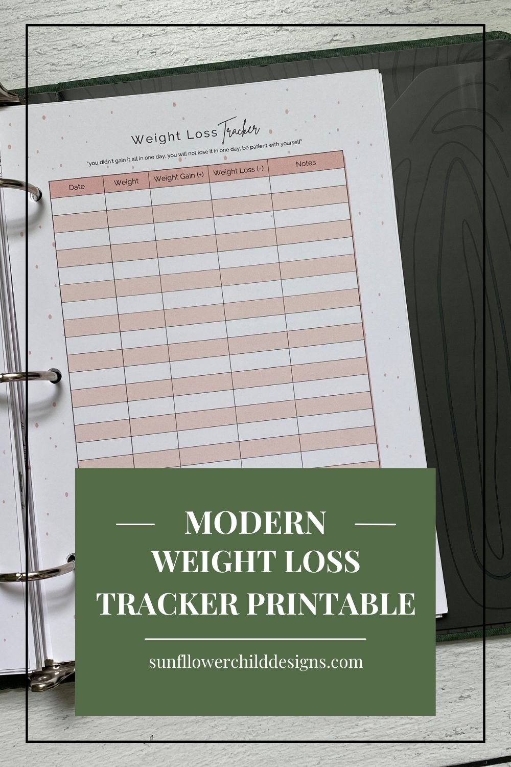 "Unlock Your Fitness Journey with this Chic, Modern Weight Loss Tracker Printable"