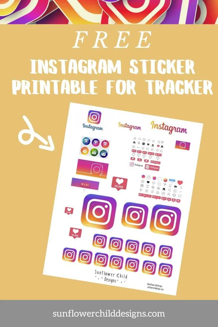 FREE Instagram Sticker Printable for Instagram Tracker for your Bullet Journal!