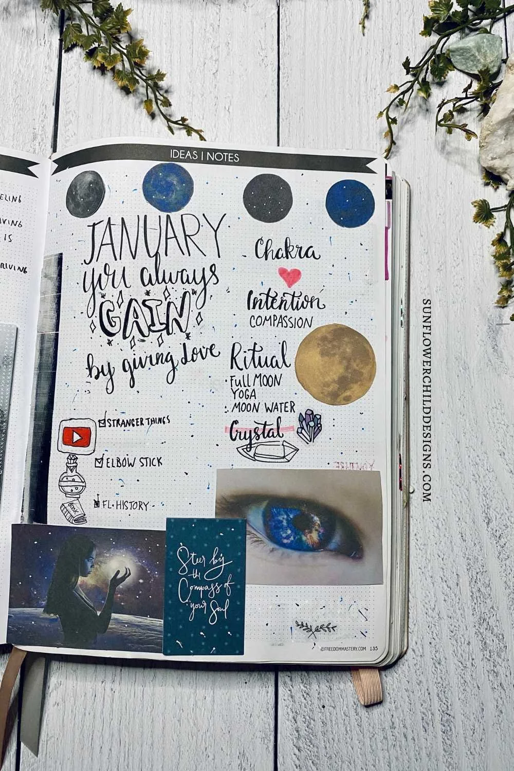 full moon bullet jounral inspo