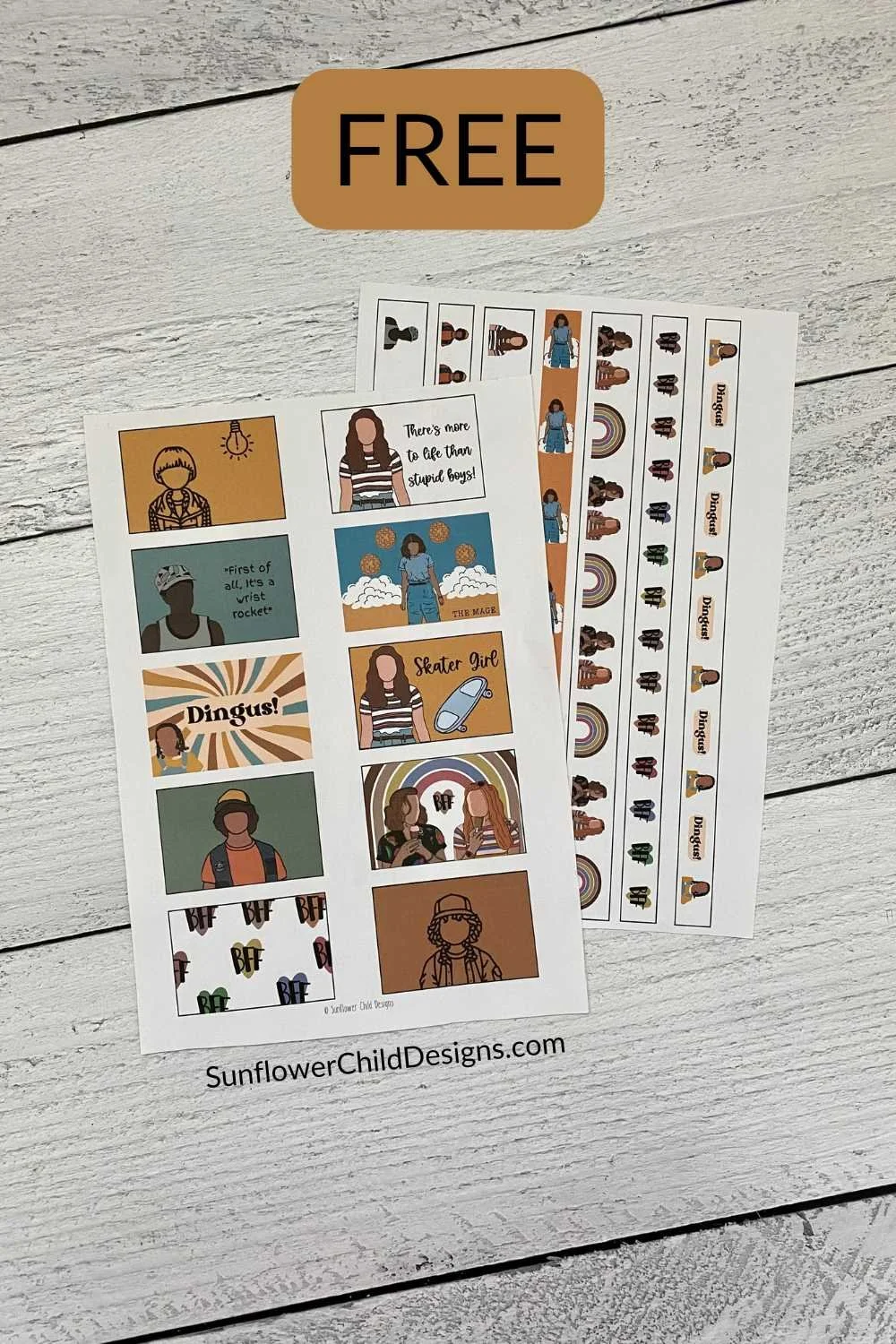 FREE Stranger Things Groovy Stickers