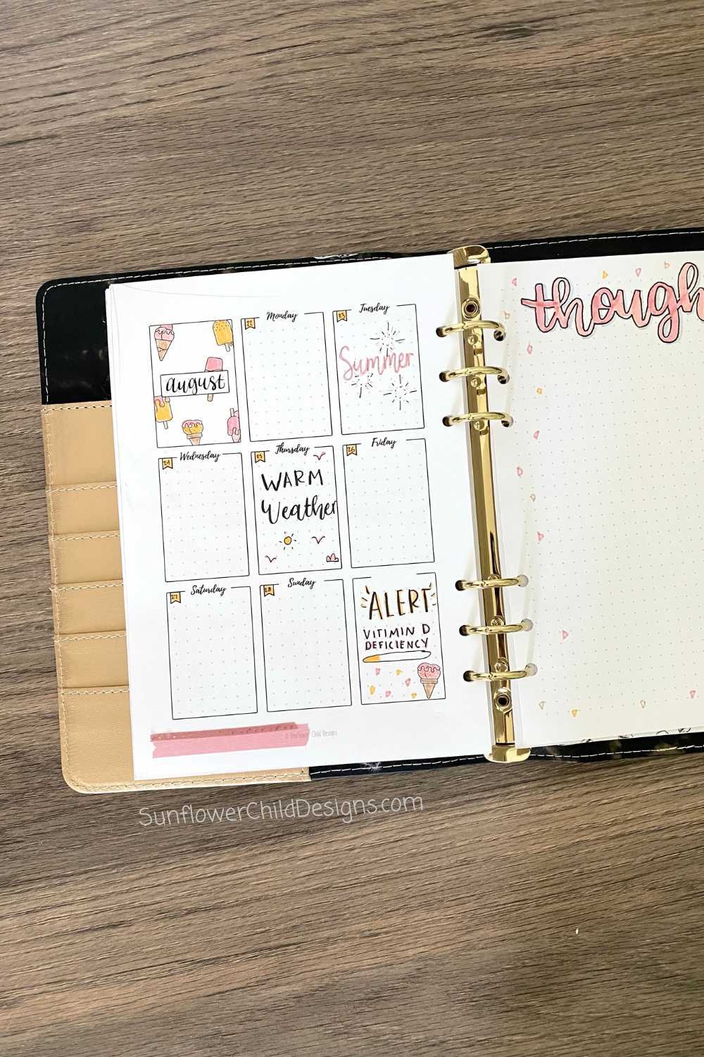 1 Page vertical Free Printable Weekly Planner