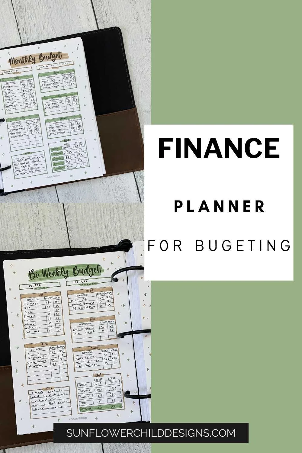 Finance Planner for Budgeting, Saving and Paying off Debt