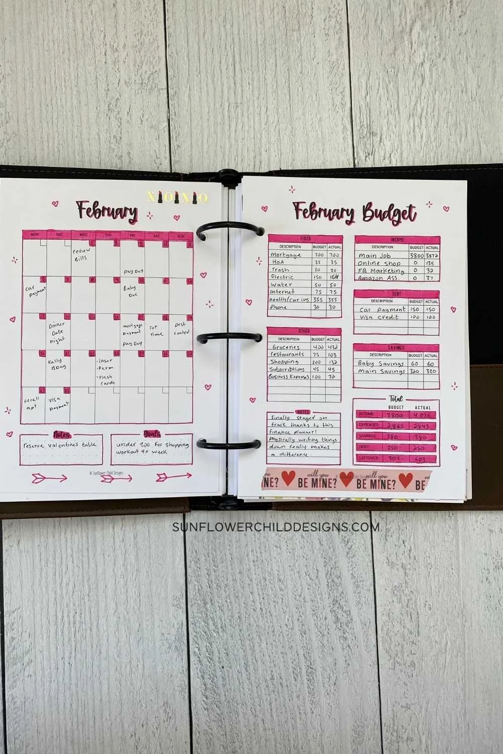 Finance Planner Pages