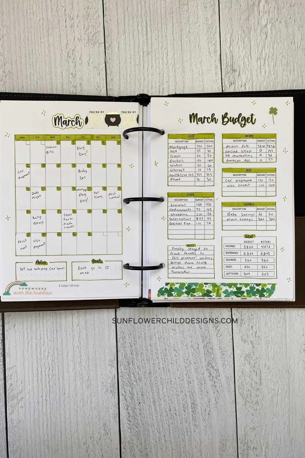 Finance Planner Pages