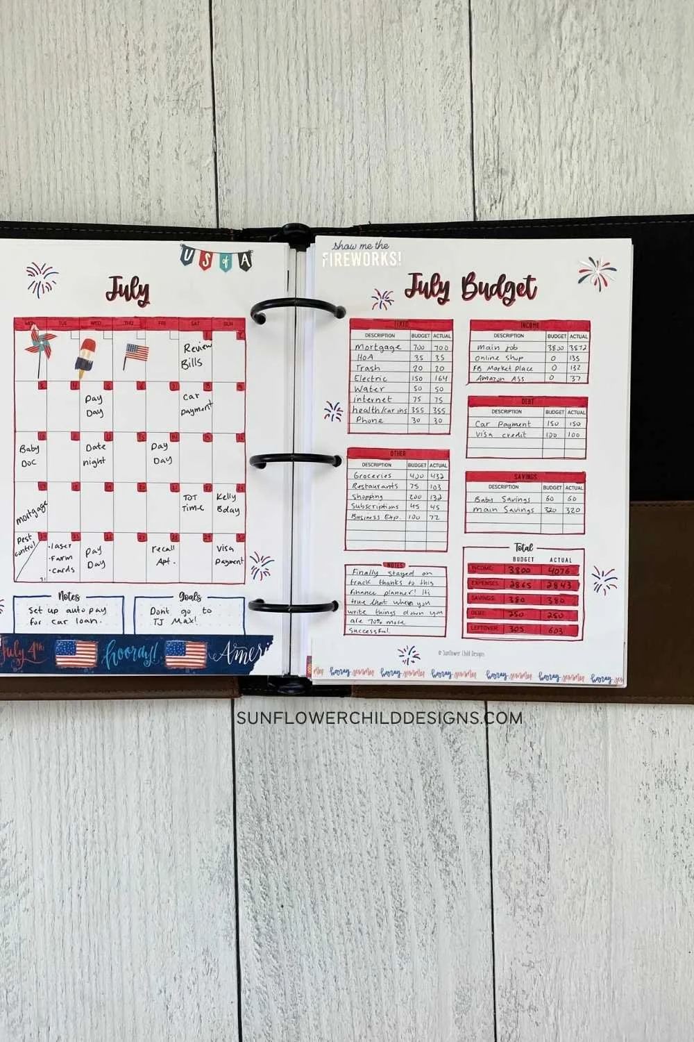 Finance Planner Pages