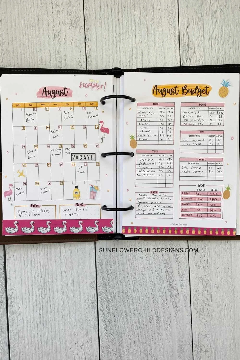 Finance Planner Pages