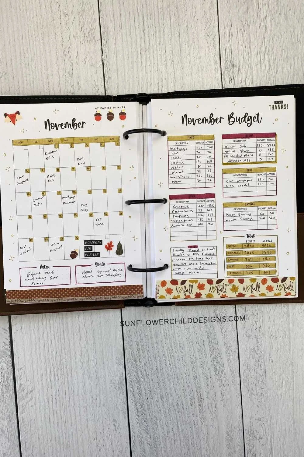 Finance Planner Pages