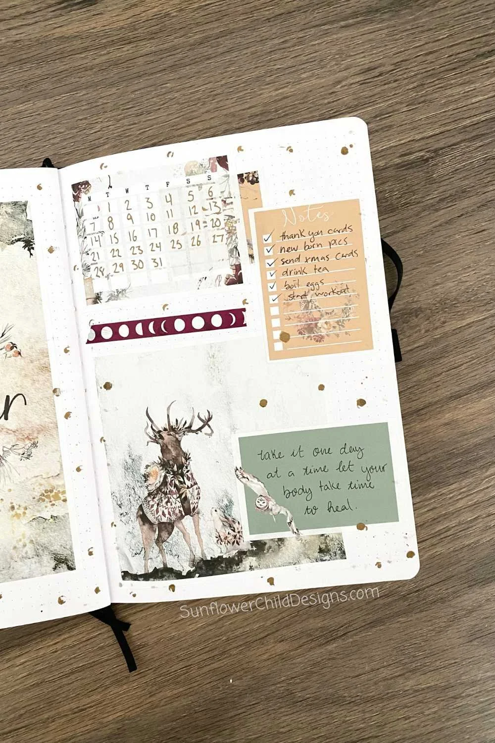 December Bullet Journal Ideas Calendar Page