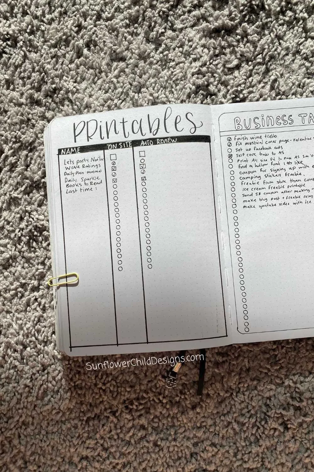 Sunflower Child Design Printables Log