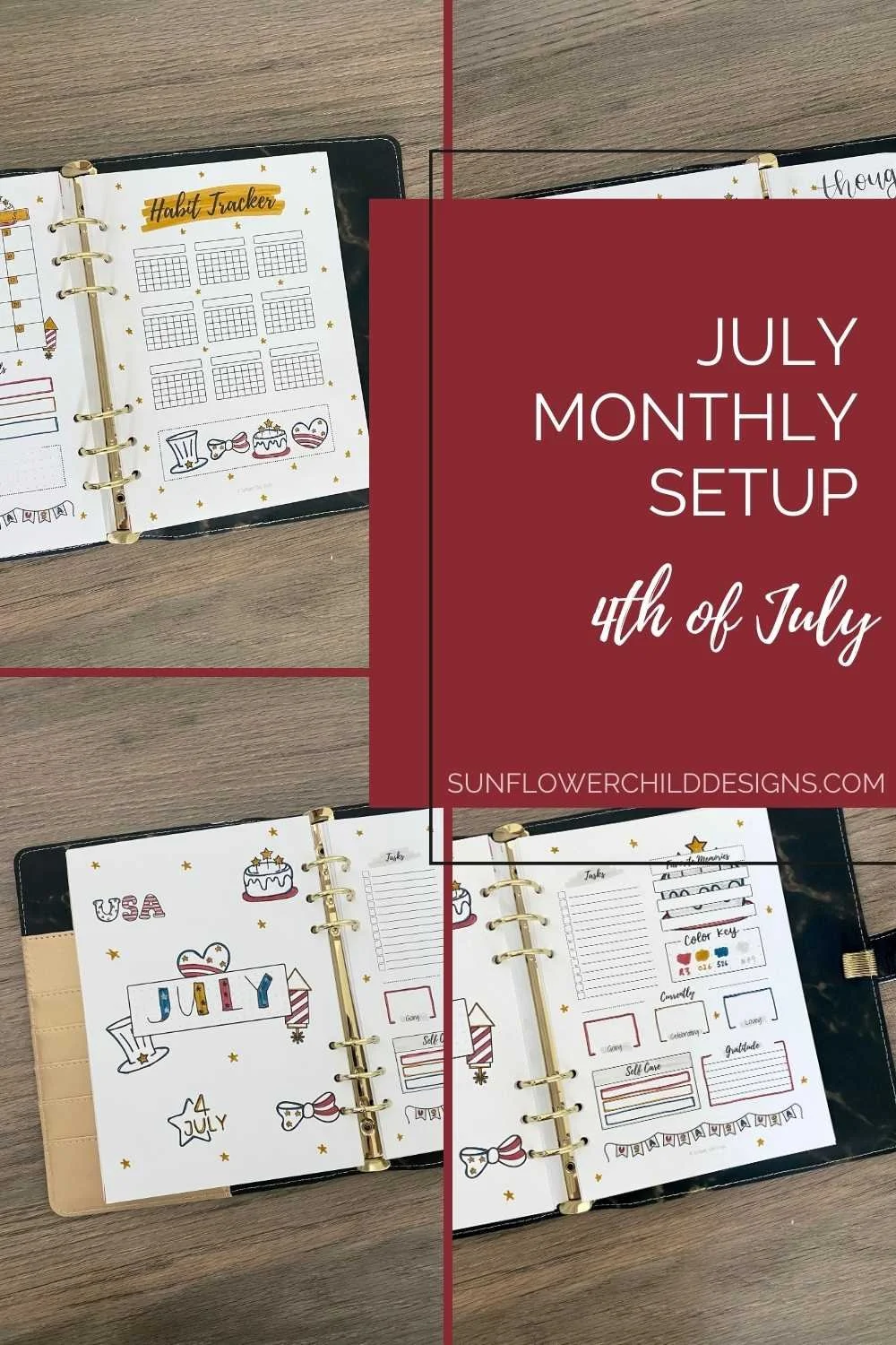 July Bullet Journal Ideas using Bullet Journal Printables