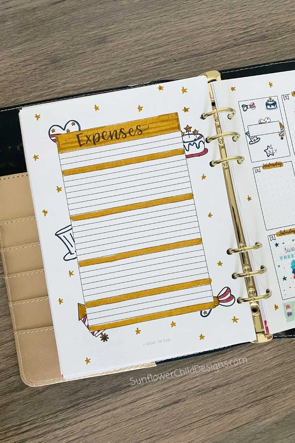 July Expense Tracker Bullet Journal Printable
