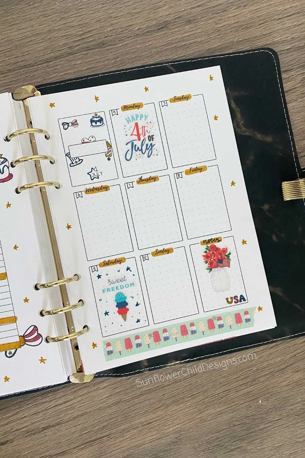 July Weekly Spread Bullet Journal Printable