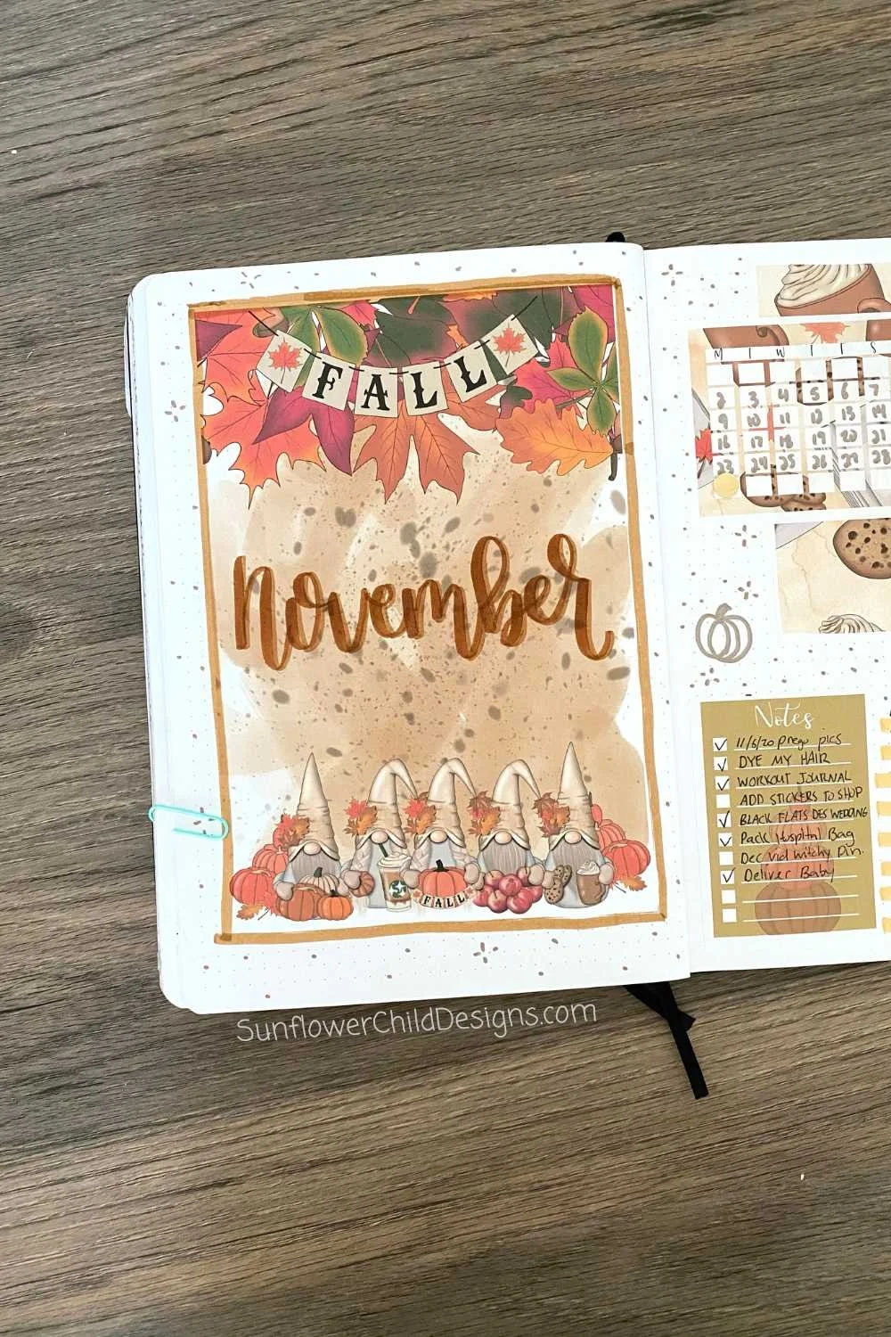 November Bullet Journal Title Page
