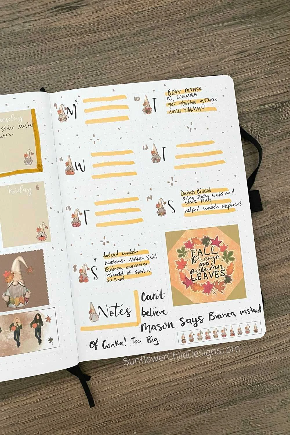 November Bullet Journal Weekly Spread