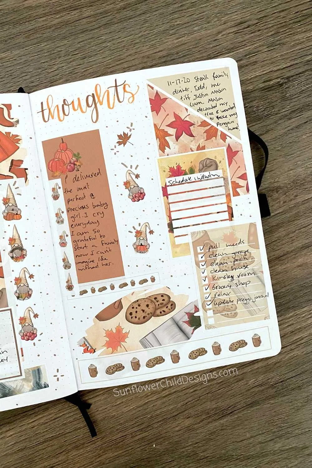 Thoughts Page in my November Bullet Journal